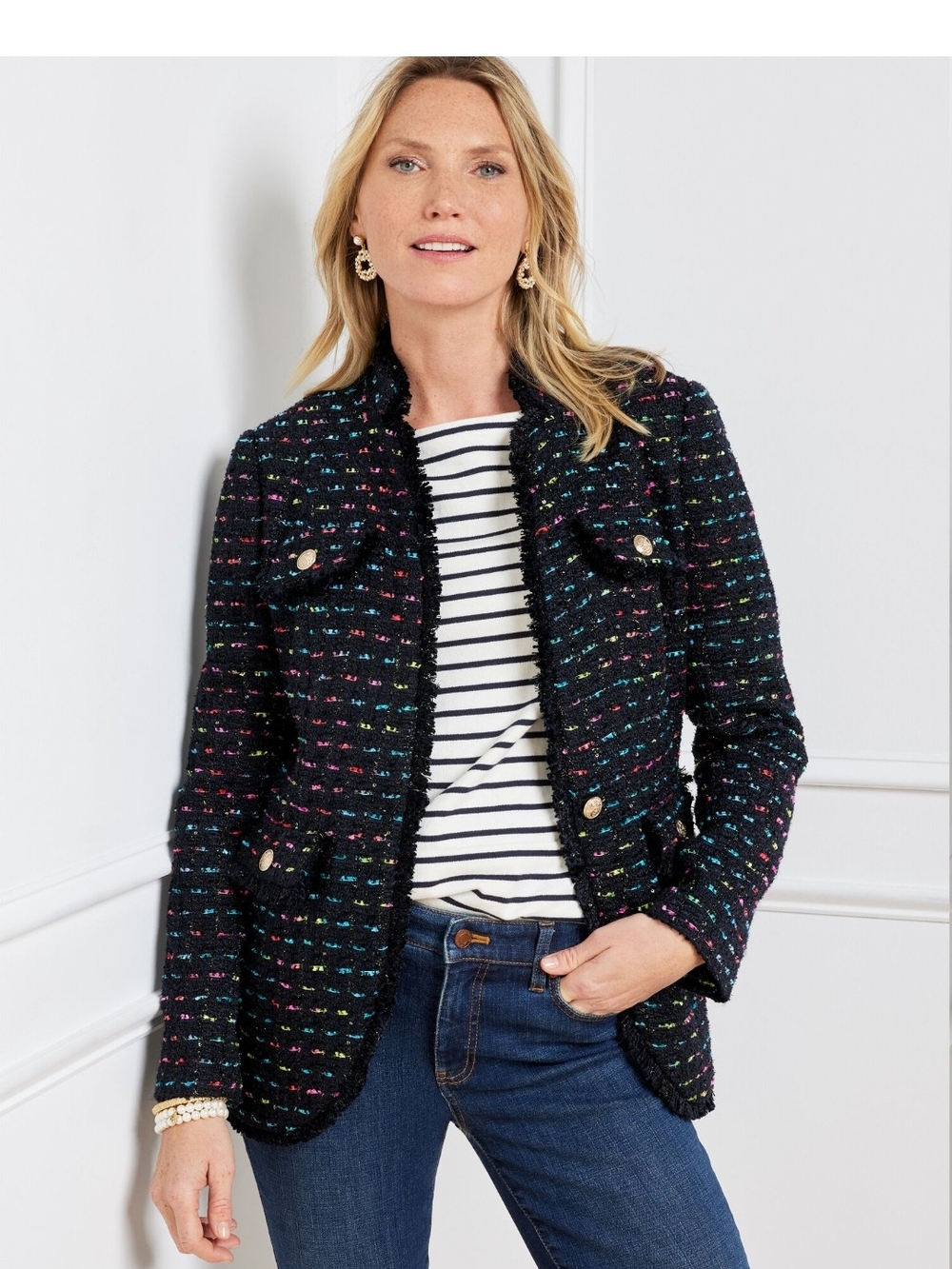 Talbots Rainbow Tweed Jacket Size 10